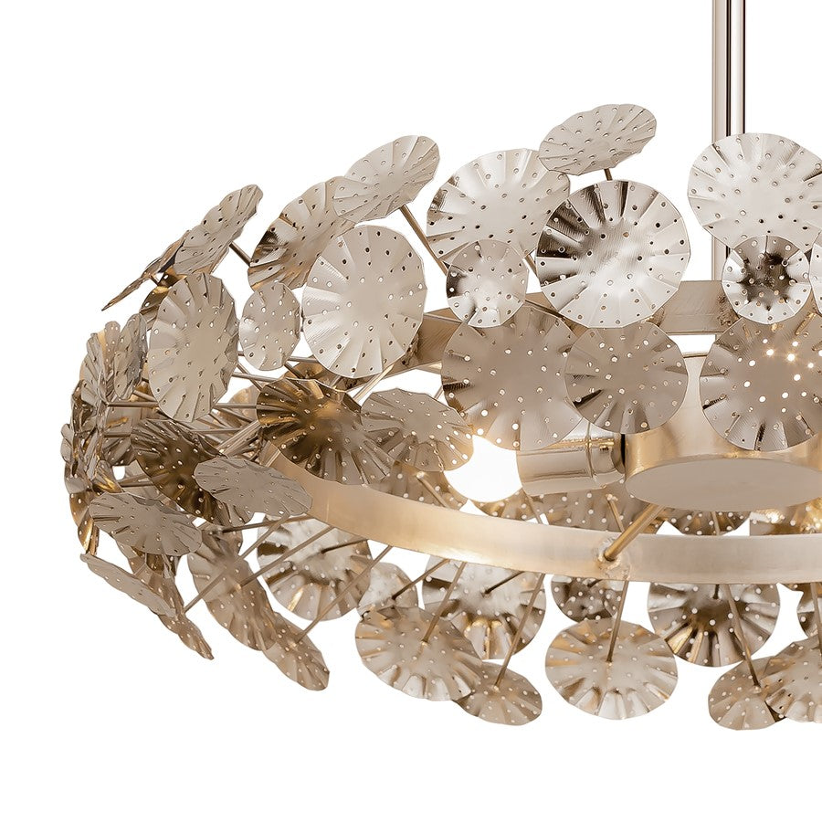 Atlas Lighting Camora 26in 3-Light Chandelier | Transitional Nickel Metal Flower Cluster | Living Room & Bedroom | 26 x 26 x 7 in | Model CL11109-NK