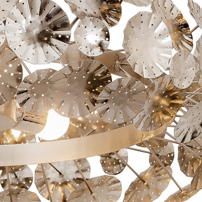 Atlas Lighting Camora 26in 3-Light Chandelier | Transitional Nickel Metal Flower Cluster | Living Room & Bedroom | 26 x 26 x 7 in | Model CL11109-NK