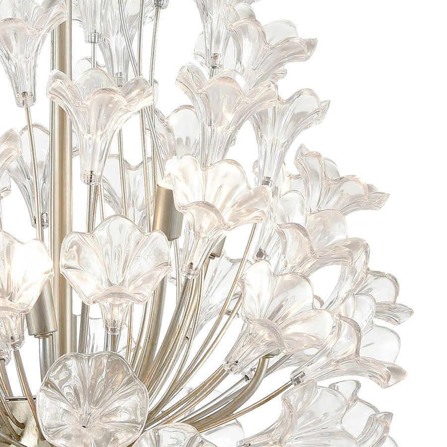 Atlas Lighting Celene 22in 12-Light Chandelier | Traditional Aged Silver and Clear Glass | Dining Room & Living Room | Model CL11120-SV