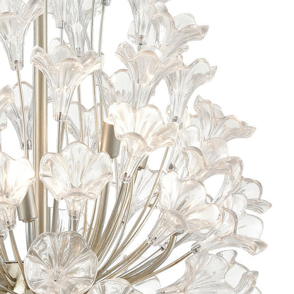 Atlas Lighting Celene 22in 12-Light Chandelier | Traditional Aged Silver and Clear Glass | Dining Room & Living Room | Model CL11120-SV