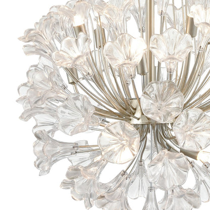 Atlas Lighting Celene 22in 12-Light Chandelier | Traditional Aged Silver and Clear Glass | Dining Room & Living Room | Model CL11120-SV