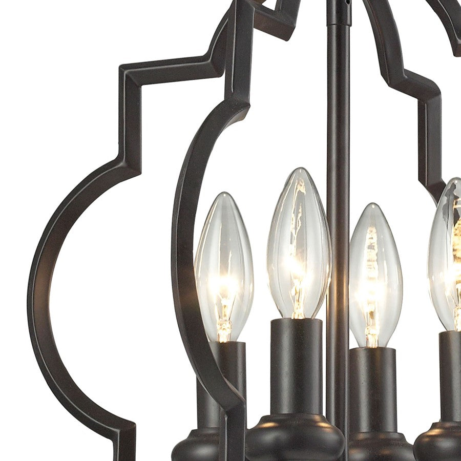 Atlas Lighting Chandette 14in 4-Light Chandelier | Transitional Oil Rubbed Bronze Metal | Dining Room & Living Room | Model CL11122-BZ