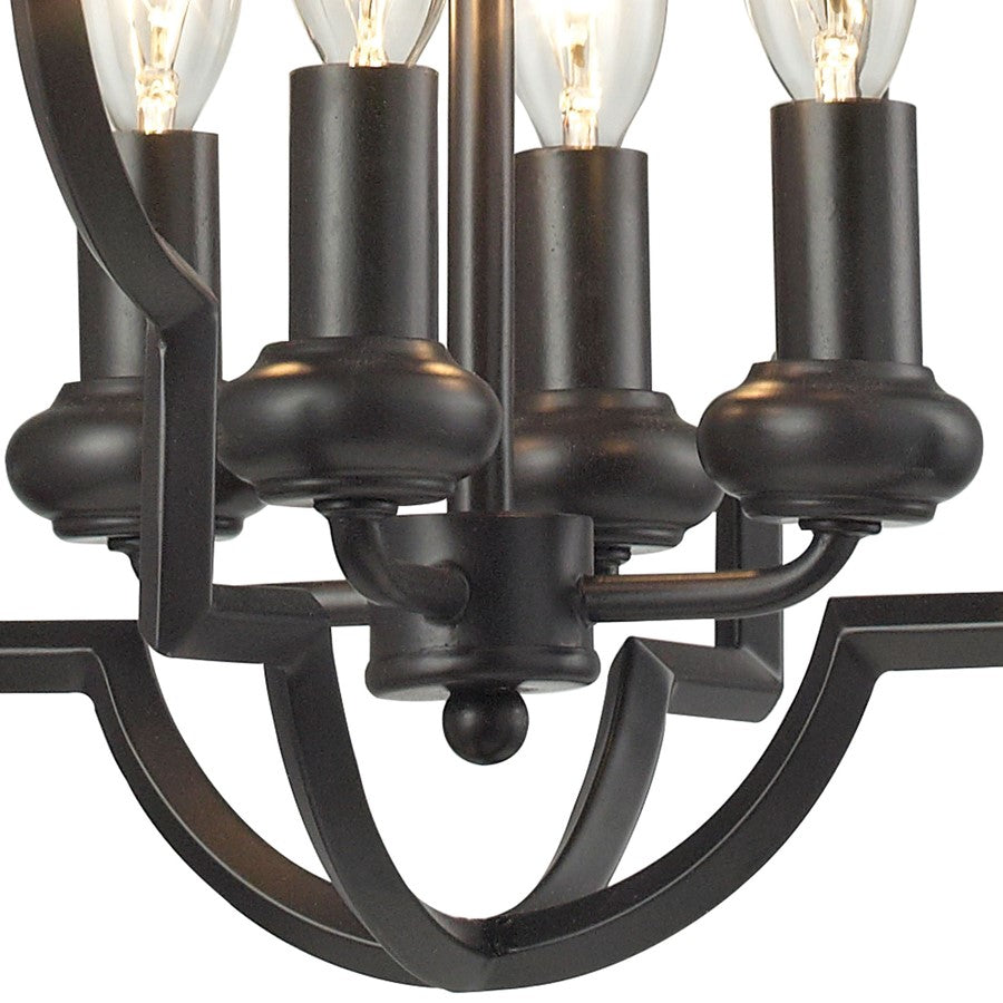Atlas Lighting Chandette 14in 4-Light Chandelier | Transitional Oil Rubbed Bronze Metal | Dining Room & Living Room | Model CL11122-BZ