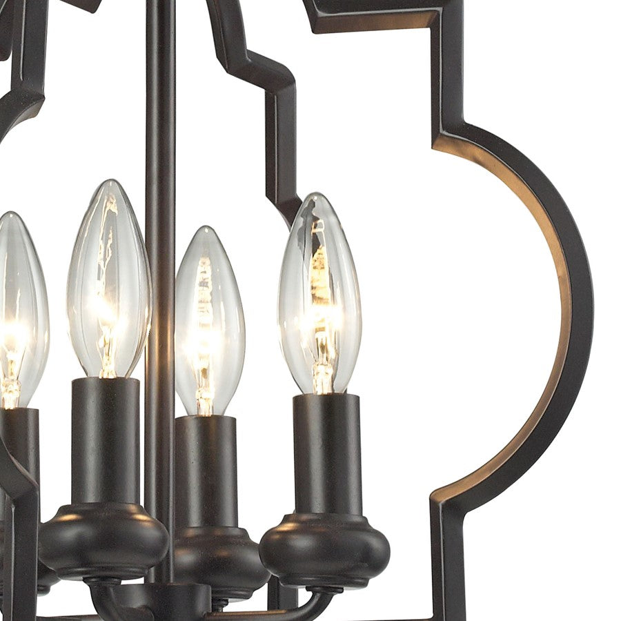 Atlas Lighting Chandette 14in 4-Light Chandelier | Transitional Oil Rubbed Bronze Metal | Dining Room & Living Room | Model CL11122-BZ