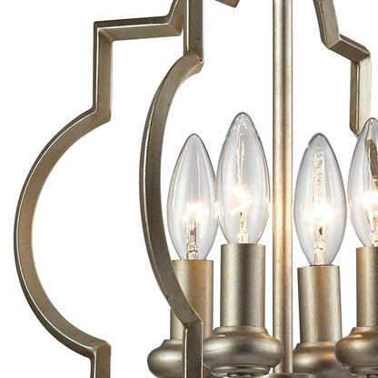 Atlas Lighting Chandette 14in 4-Light Chandelier | Transitional Champagne Gold Metal | Dining Room & Living Room | 14 x 14 x 18 in | Model CL11122-GD