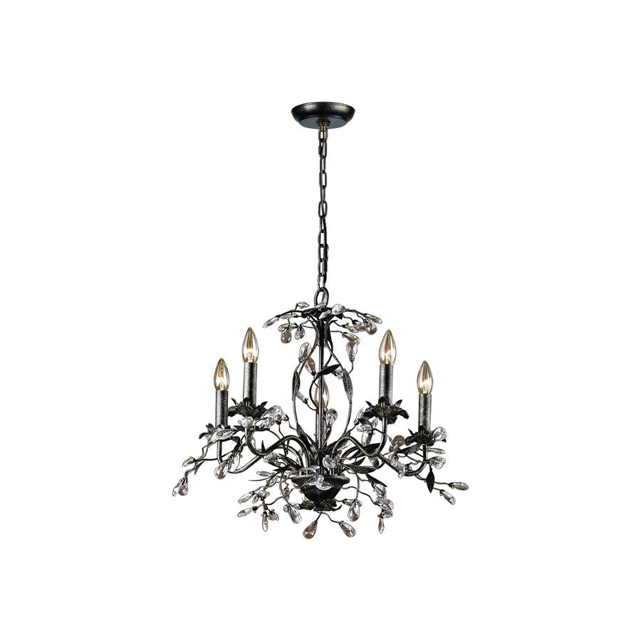 Atlas Lighting Circeo 21in 5-Light Chandelier | Traditional Silvered Bronze Metal | Dining Room & Entryway | 21 x 21 x 17 in | Model CL11125-BZ