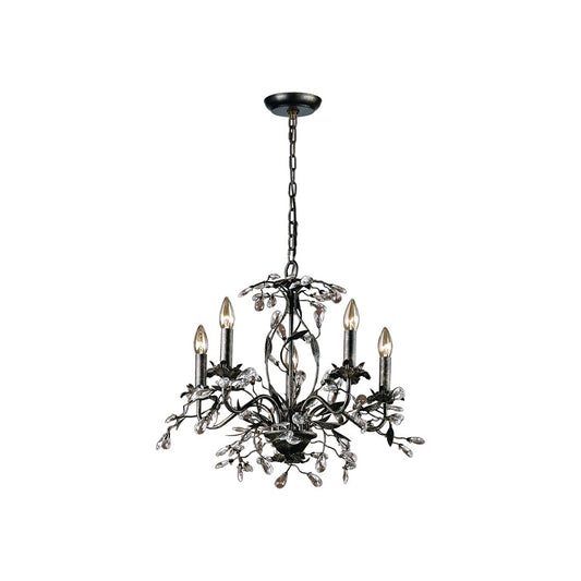 Atlas Lighting Circeo 21in 5-Light Chandelier | Traditional Silvered Bronze Metal | Dining Room & Entryway | 21 x 21 x 17 in | Model CL11125-BZ