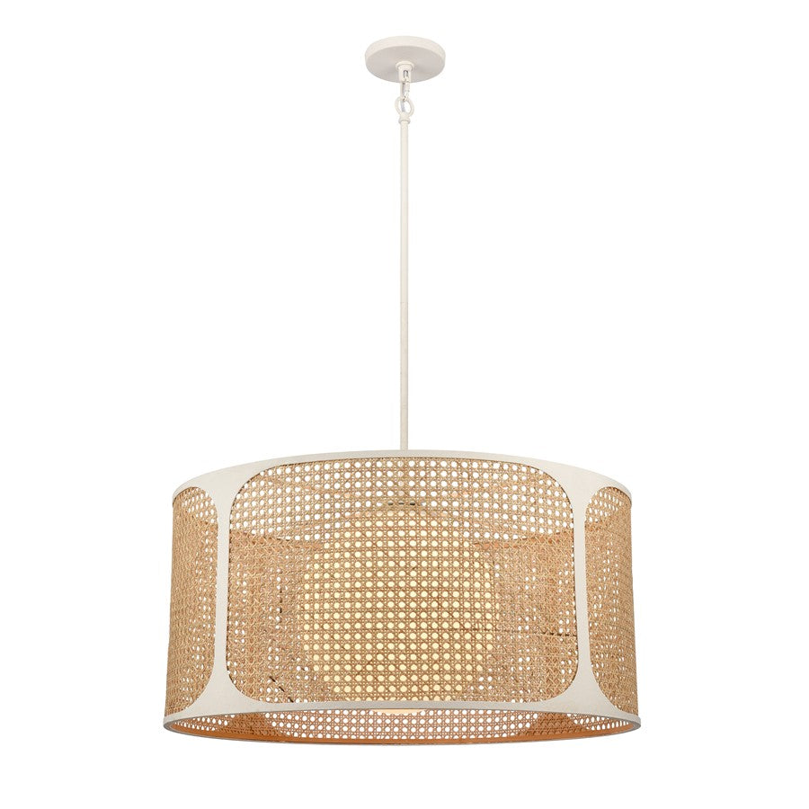 Atlas Lighting Coastal Breeze 27in 1-Light Chandelier | Transitional White Coral Metal | Dining Room & Living Room | Model CL11127-WH
