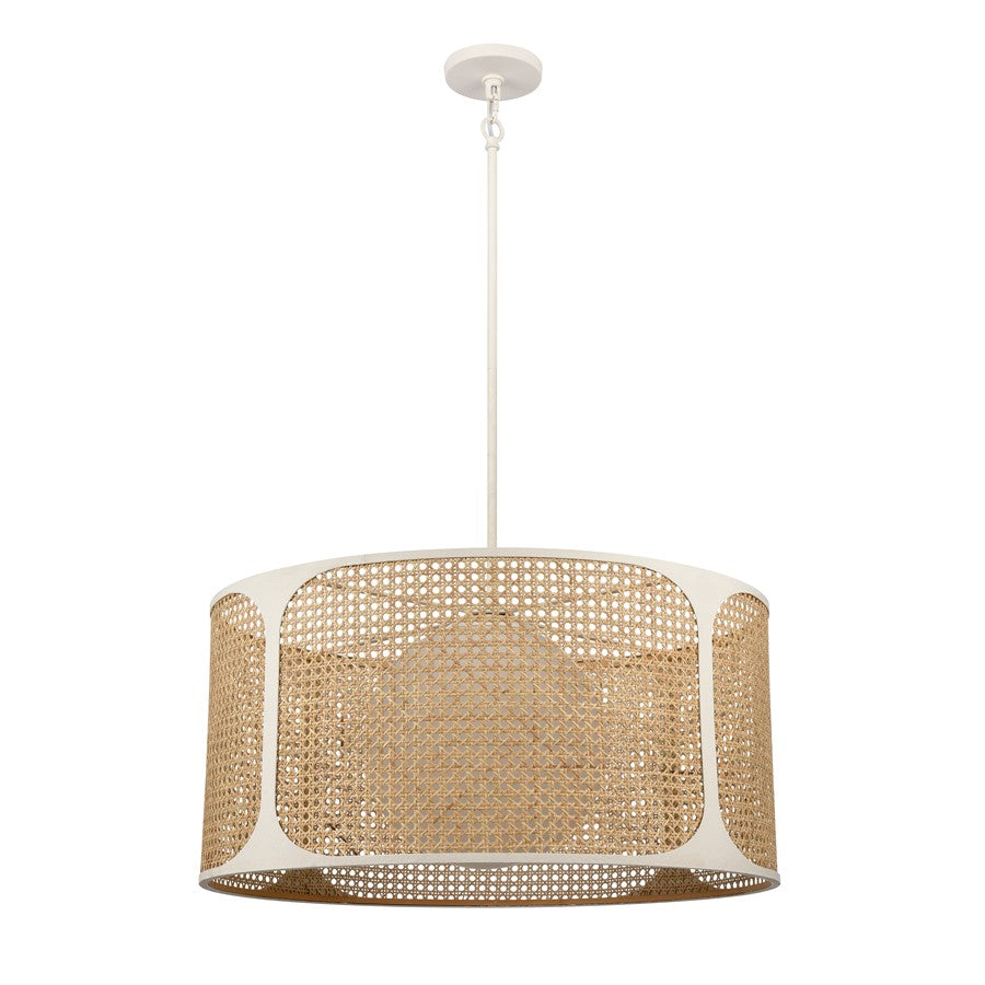 Atlas Lighting Coastal Breeze 27in 1-Light Chandelier | Transitional White Coral Metal | Dining Room & Living Room | Model CL11127-WH