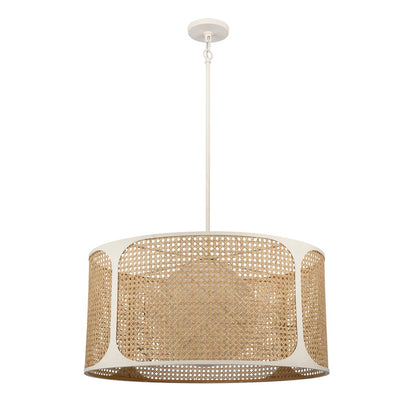 Atlas Lighting Coastal Breeze 27in 1-Light Chandelier | Transitional White Coral Metal | Dining Room & Living Room | Model CL11127-WH