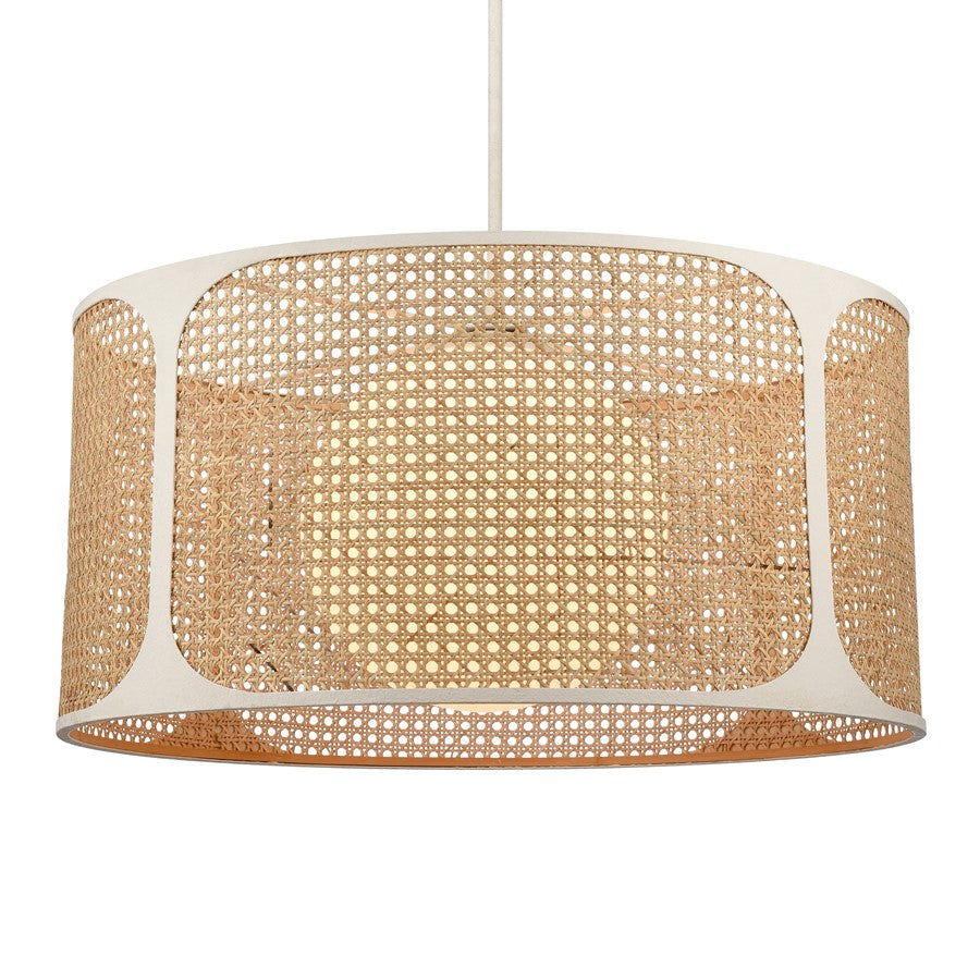 Atlas Lighting Coastal Breeze 27in 1-Light Chandelier | Transitional White Coral Metal | Dining Room & Living Room | Model CL11127-WH