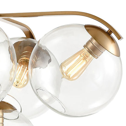 Atlas Lighting Collective 28in 5-Light Chandelier | Modern Satin Brass Metal | Dining Room & Living Room | 28 x 28 x 19 in | Model CL11128-BS