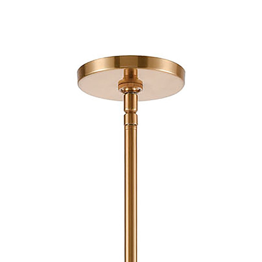 Atlas Lighting Collective 36in 10-Light Chandelier | Satin Brass and Clear Glass | Dining Room & Living Room | 36 x 36 x 28 in | Model CL11129-BS