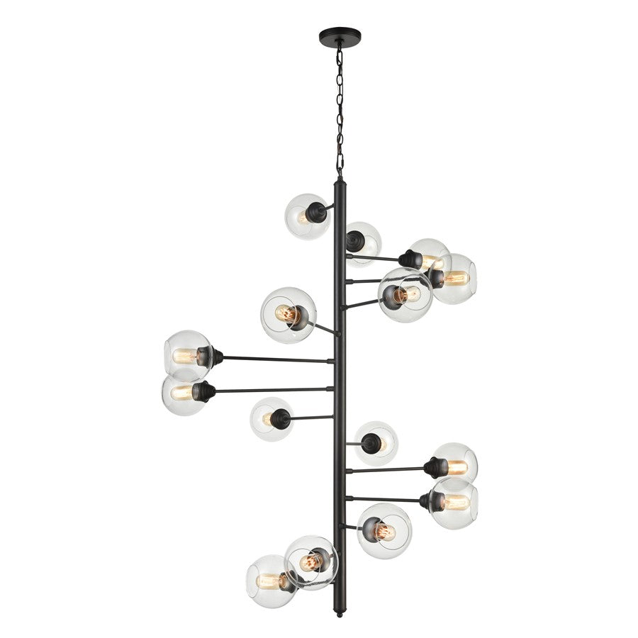 Atlas Lighting Composition 38.75in 15-Light Chandelier | Oil Rubbed Bronze and Clear Glass | Dining Room & Living Room | Model CL11131-BZ