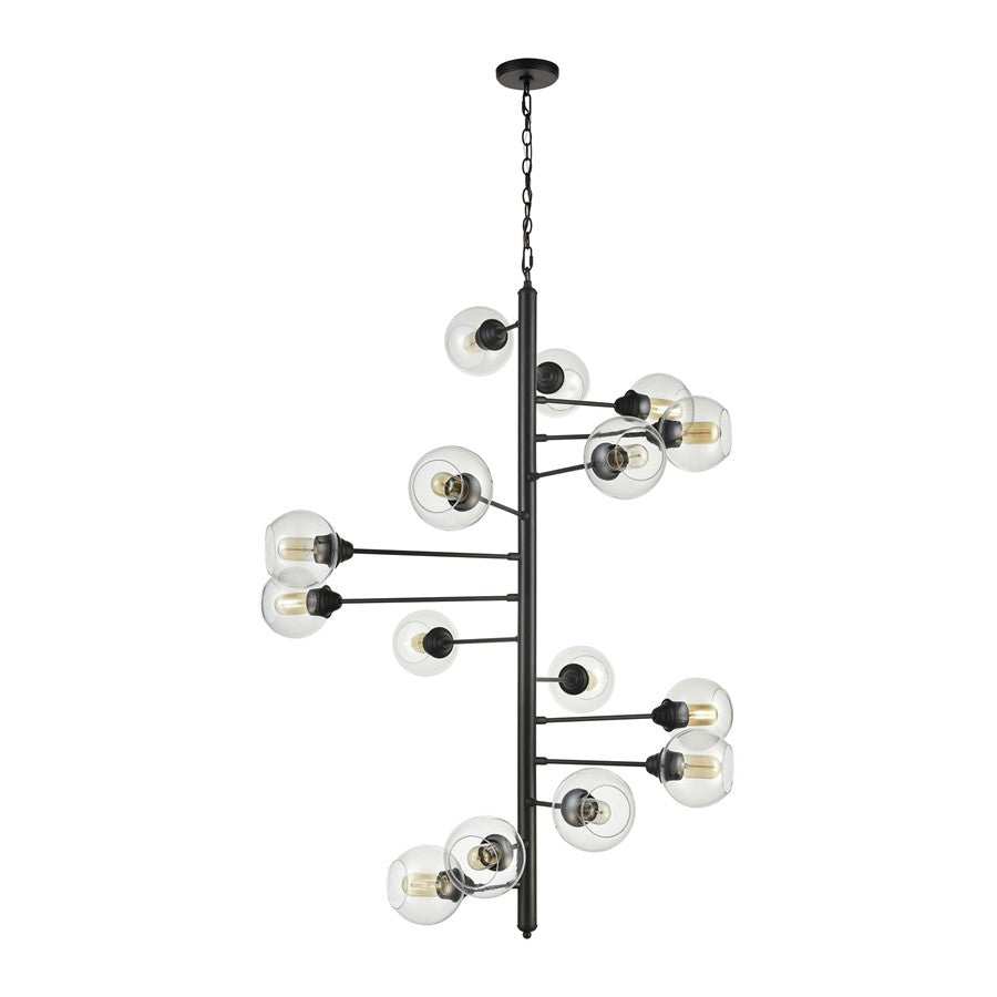 Atlas Lighting Composition 38.75in 15-Light Chandelier | Oil Rubbed Bronze and Clear Glass | Dining Room & Living Room | Model CL11131-BZ