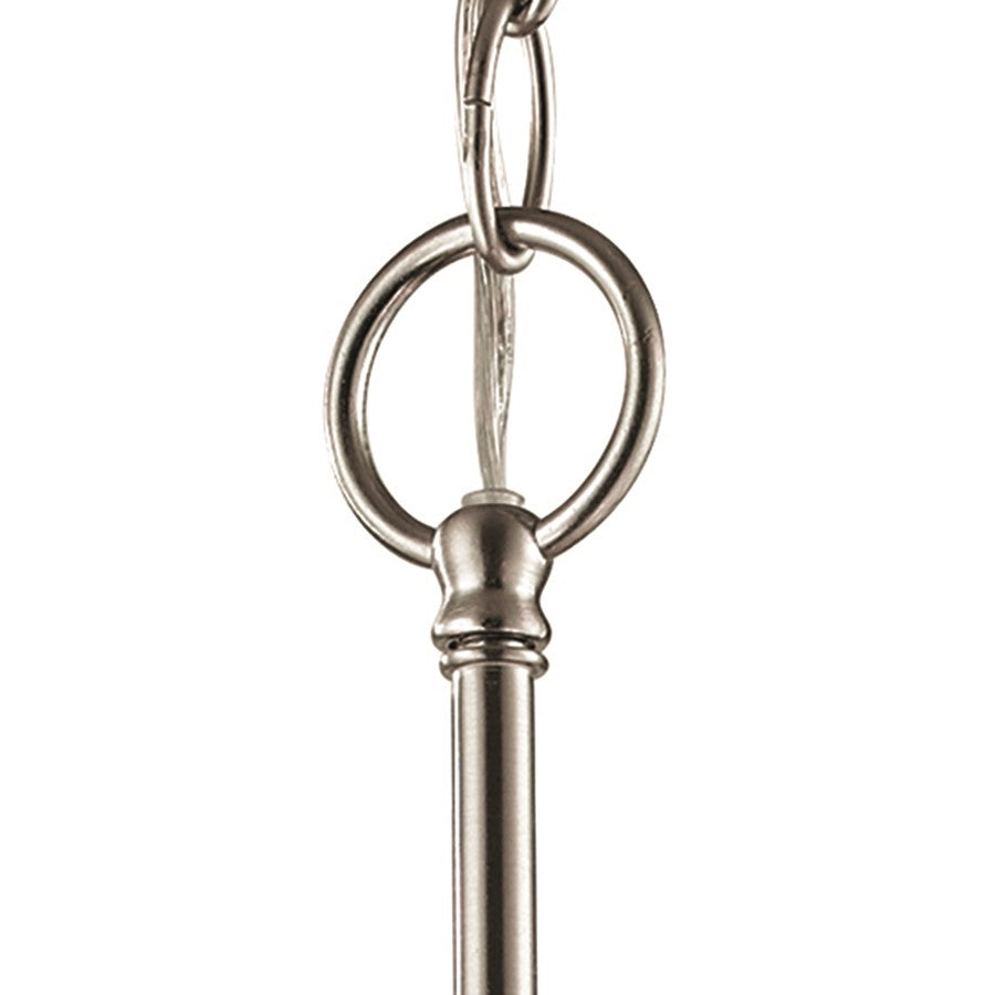 Atlas Lighting Conway 26in 5-Light Chandelier | Traditional Brushed Nickel and White Frosted Glass | Dining Room & Living Room | Model CL11135-NK