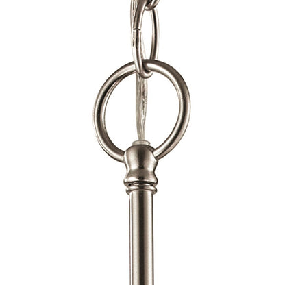 Atlas Lighting Conway 26in 5-Light Chandelier | Traditional Brushed Nickel and White Frosted Glass | Dining Room & Living Room | Model CL11135-NK