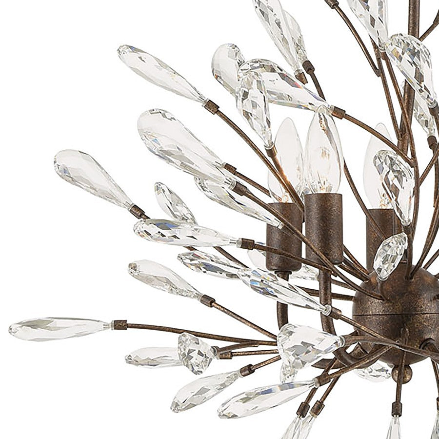 Atlas Lighting Crislett 25'' Wide 5Lt Chandelier, Bronze/Clear