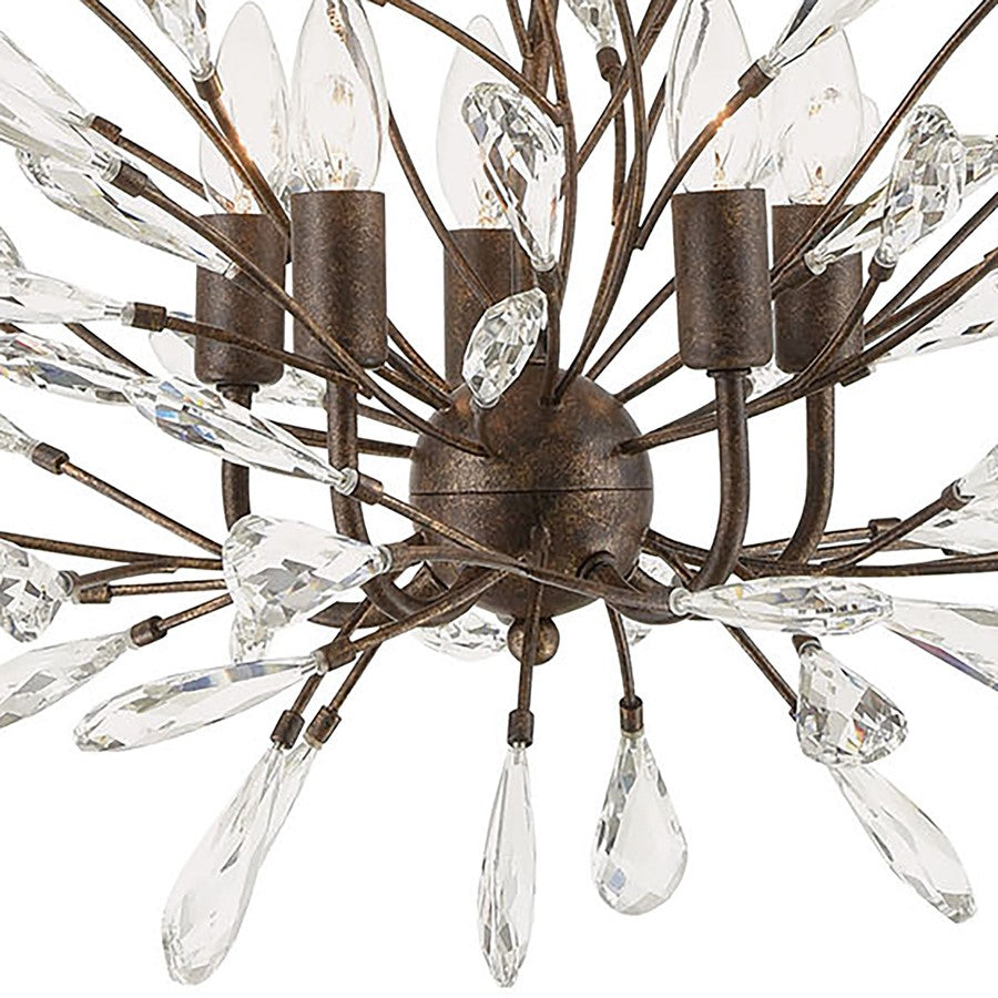 Atlas Lighting Crislett 25'' Wide 5Lt Chandelier, Bronze/Clear