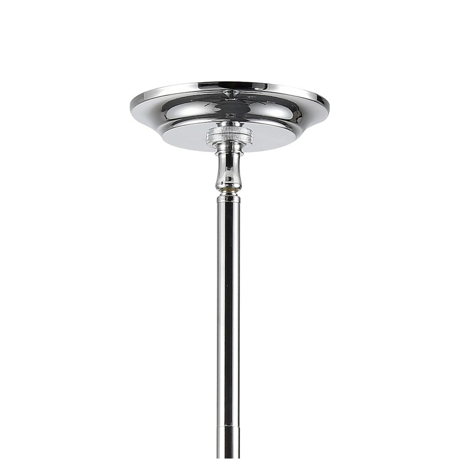 Atlas Lighting Crosspiece 39in 6-Light Chandelier | Transitional Black Fabric and Polished Nickel Metal | Dining Room & Living | Model CL11139-BK