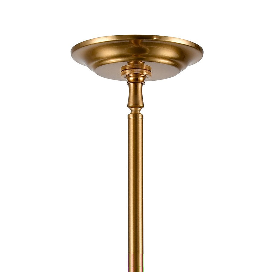 Atlas Lighting Crosspiece 39in 6-Light Chandelier | Transitional White Fabric and Satin Brass Metal | Dining Room & Living Room | Model CL11139-WH