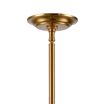 Atlas Lighting Crosspiece 39in 6-Light Chandelier | Transitional White Fabric and Satin Brass Metal | Dining Room & Living Room | Model CL11139-WH