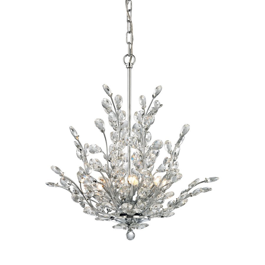 Atlas Lighting Crystique 20in 6-Light Chandelier | Traditional Polished Chrome and Clear Crystal | Dining Room & Entryway | Model CL11141-CH