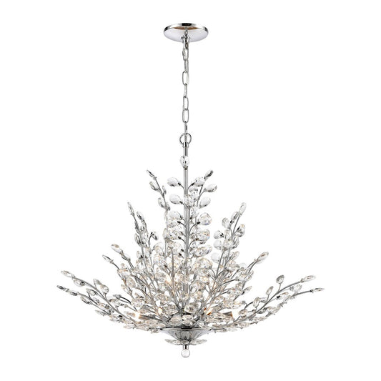 Atlas Lighting Crystique 30in 9-Light Chandelier | Traditional Polished Chrome and Clear Crystal | Dining Room & Living Room | Model CL11142-CH