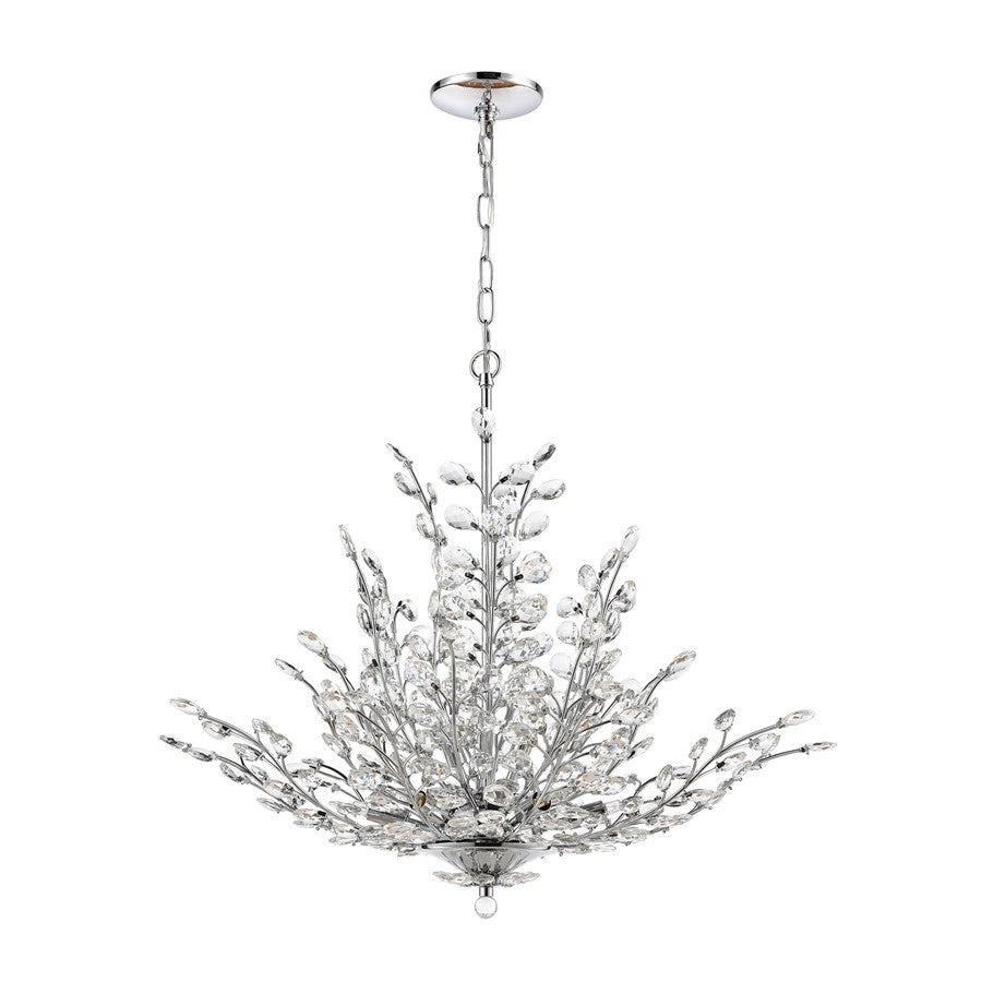 Atlas Lighting Crystique 30in 9-Light Chandelier | Traditional Polished Chrome and Clear Crystal | Dining Room & Living Room | Model CL11142-CH