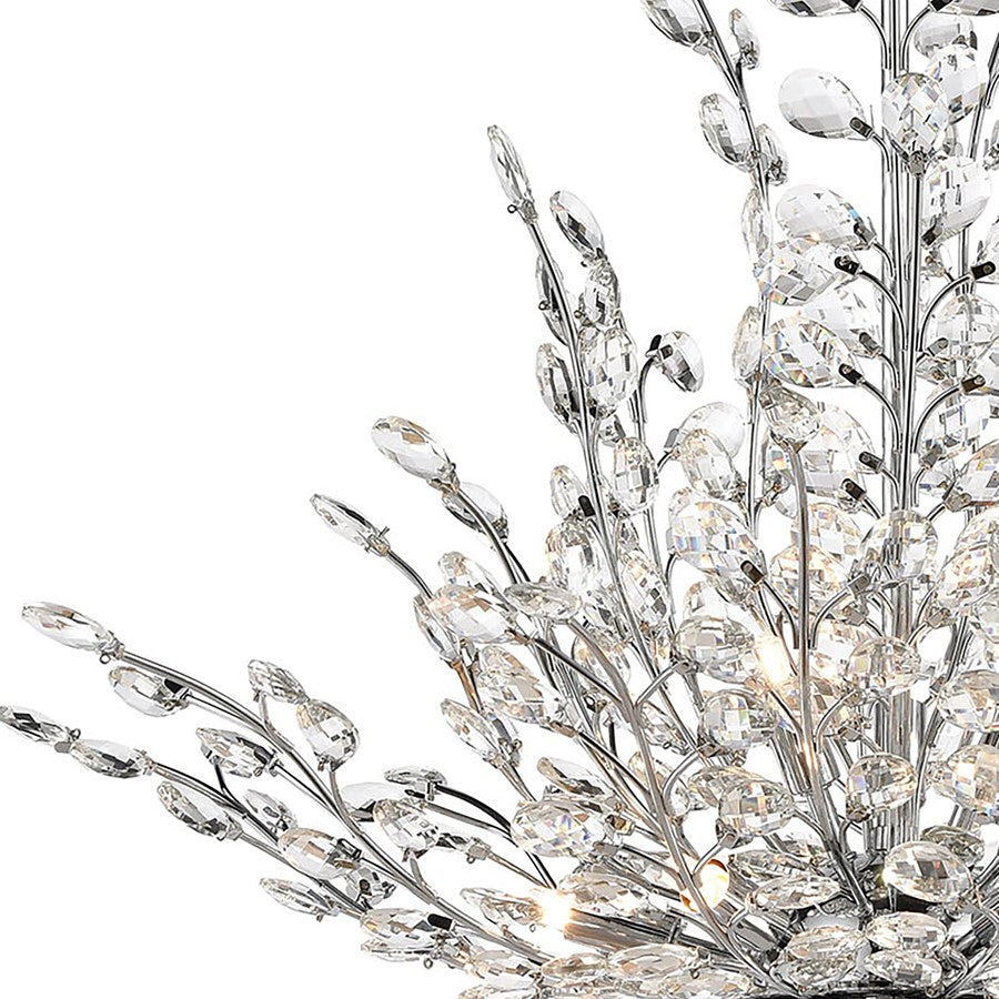 Atlas Lighting Crystique 30in 9-Light Chandelier | Traditional Polished Chrome and Clear Crystal | Dining Room & Living Room | Model CL11142-CH