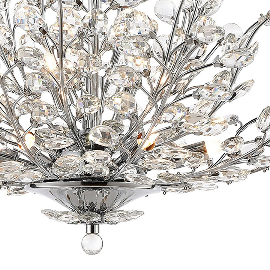 Atlas Lighting Crystique 30in 9-Light Chandelier | Traditional Polished Chrome and Clear Crystal | Dining Room & Living Room | Model CL11142-CH