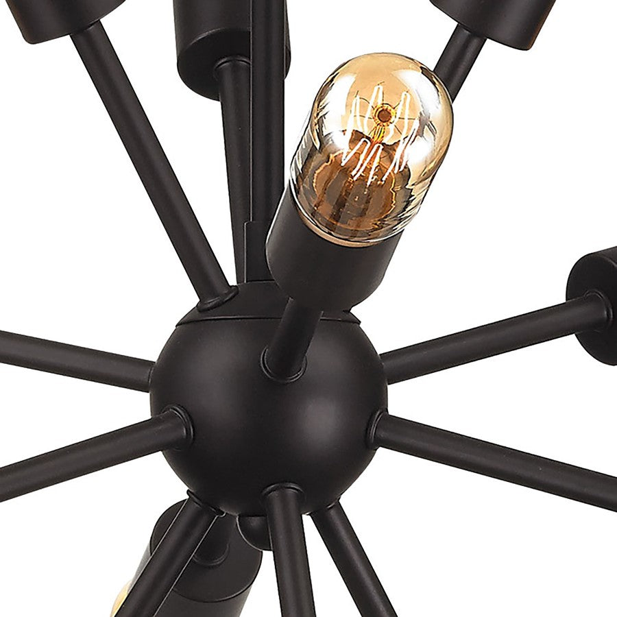 Atlas Lighting Delphine 16in 12-Light Chandelier | Modern Oil Rubbed Bronze Starburst | Dining Room & Living Room | 16 x 16 x 16 in | Model CL11146-BZ