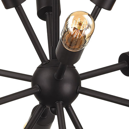 Atlas Lighting Delphine 16in 12-Light Chandelier | Modern Oil Rubbed Bronze Starburst | Dining Room & Living Room | 16 x 16 x 16 in | Model CL11146-BZ