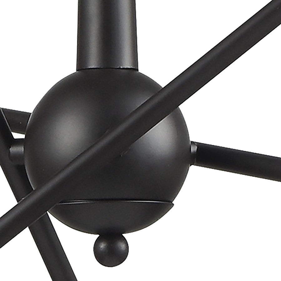Atlas Lighting Delphine 28in 6-Light Chandelier | Modern Contemporary Oil Rubbed Bronze Metal | Dining Room & Living Room | Model CL11148-BZ