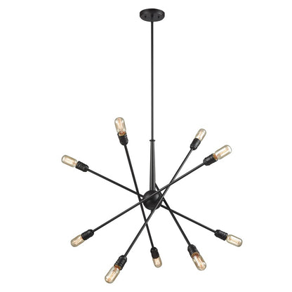 Atlas Lighting Delphine 33in 10-Light Chandelier | Modern Contemporary Oil Rubbed Bronze Metal | Dining Room & Living Room | Model CL11149-BZ