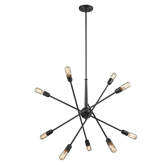 Atlas Lighting Delphine 33in 10-Light Chandelier | Modern Contemporary Oil Rubbed Bronze Metal | Dining Room & Living Room | Model CL11149-BZ
