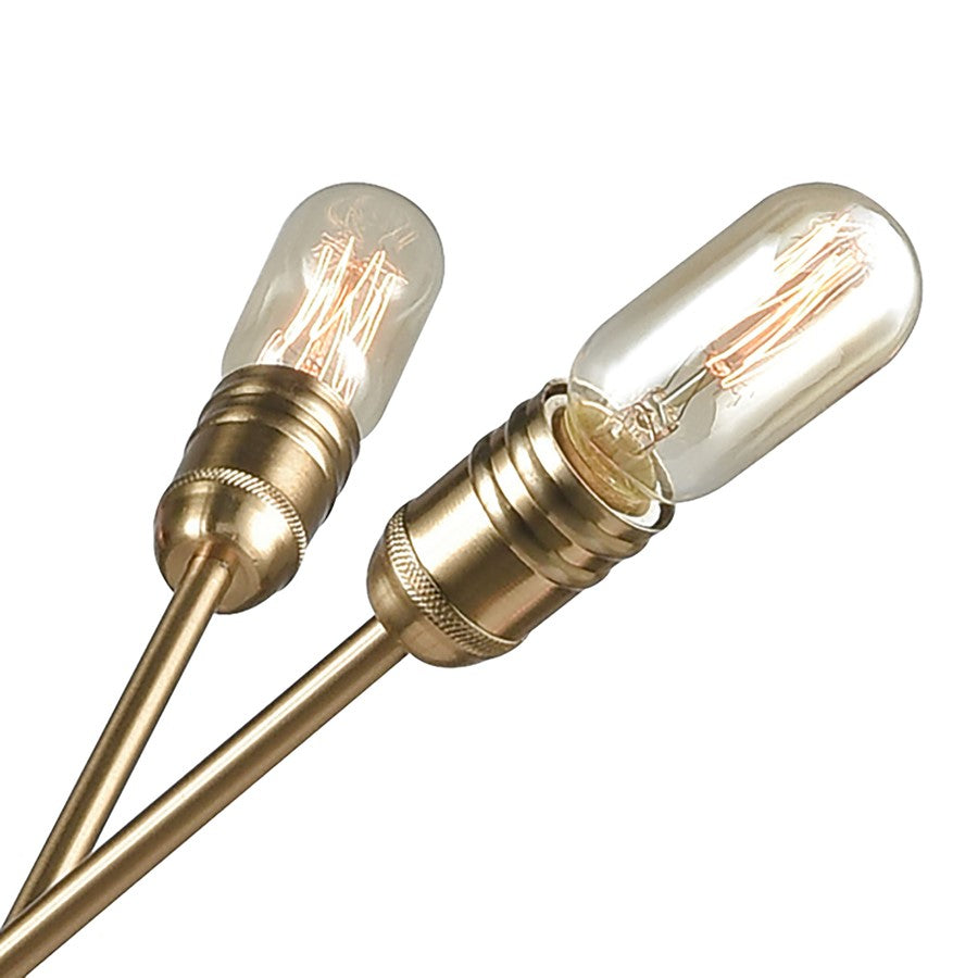 Atlas Lighting Delphine 38in 14-Light Chandelier | Modern Satin Brass Starburst | Dining Room & Living Room | 38 x 38 x 21 in | Model CL11150-BS