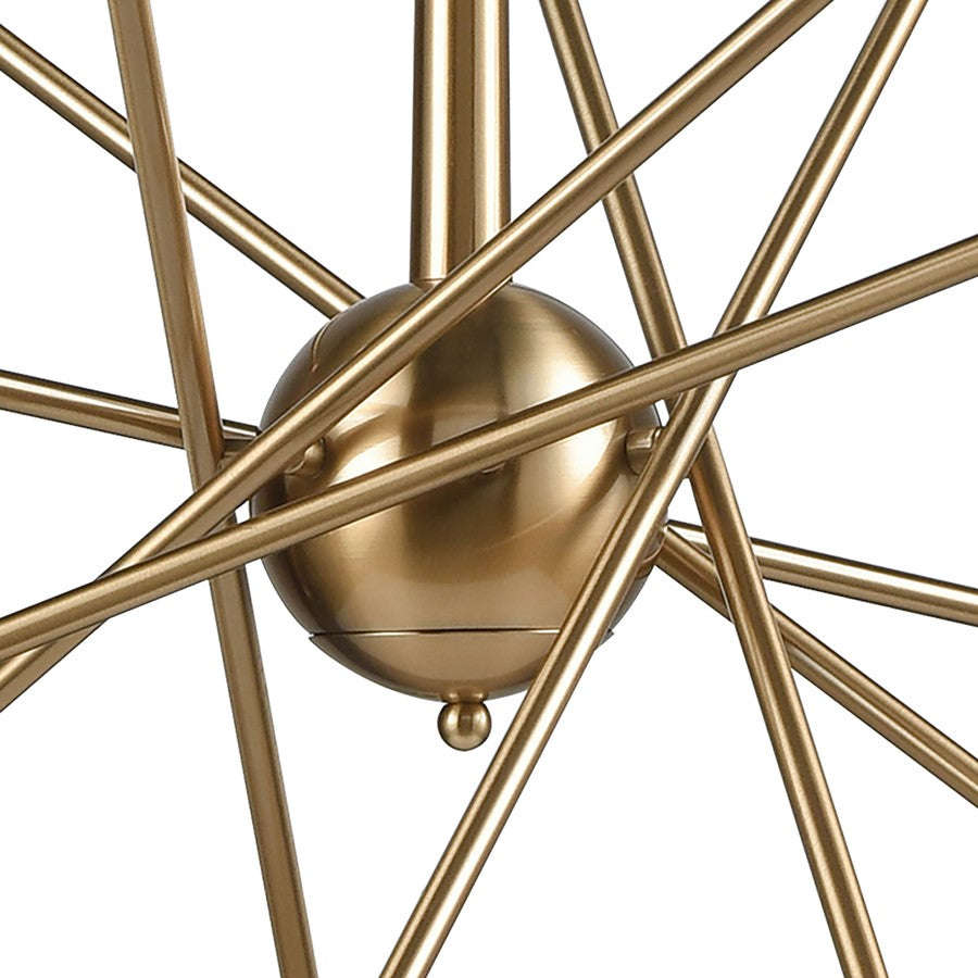 Atlas Lighting Delphine 38in 14-Light Chandelier | Modern Satin Brass Starburst | Dining Room & Living Room | 38 x 38 x 21 in | Model CL11150-BS