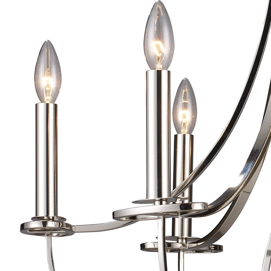 Atlas Lighting Dione 25in 6-Light Chandelier | Transitional Polished Nickel Metal | Dining Room & Living Room | 25 x 25 x 31 in | Model CL11154-NK