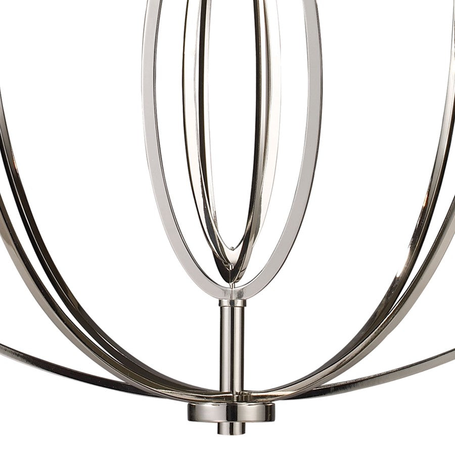 Atlas Lighting Dione 25in 6-Light Chandelier | Transitional Polished Nickel Metal | Dining Room & Living Room | 25 x 25 x 31 in | Model CL11154-NK