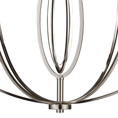 Atlas Lighting Dione 25in 6-Light Chandelier | Transitional Polished Nickel Metal | Dining Room & Living Room | 25 x 25 x 31 in | Model CL11154-NK
