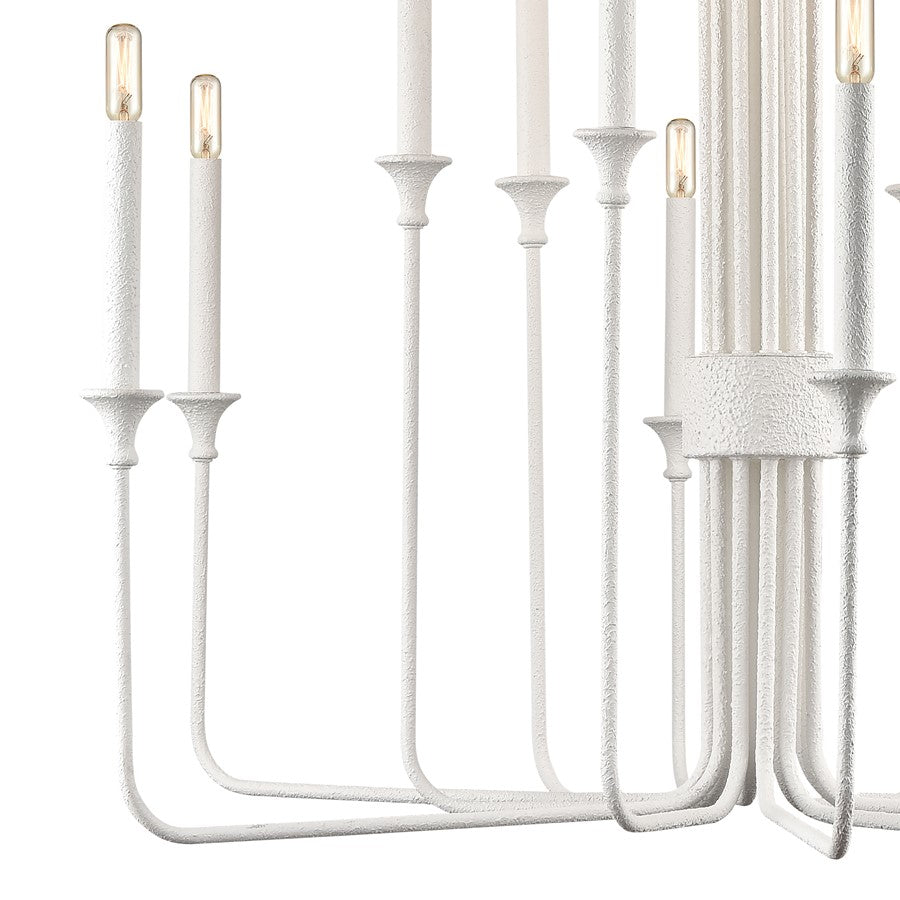 Atlas Lighting Edward 36in 12-Light Chandelier | Traditional Matte White Metal | Dining Room & Living Room | 36 x 36 x 38 in | Model CL11159-WH