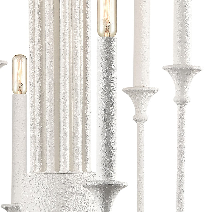Atlas Lighting Edward 36in 12-Light Chandelier | Traditional Matte White Metal | Dining Room & Living Room | 36 x 36 x 38 in | Model CL11159-WH