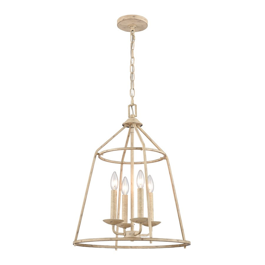 Atlas Lighting Ellisville 17in 4-Light Chandelier | Transitional Antique Cream Metal | Dining Room & Kitchen Island | Model CL11161-CR