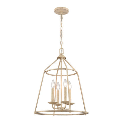Atlas Lighting Ellisville 17in 4-Light Chandelier | Transitional Antique Cream Metal | Dining Room & Kitchen Island | Model CL11161-CR
