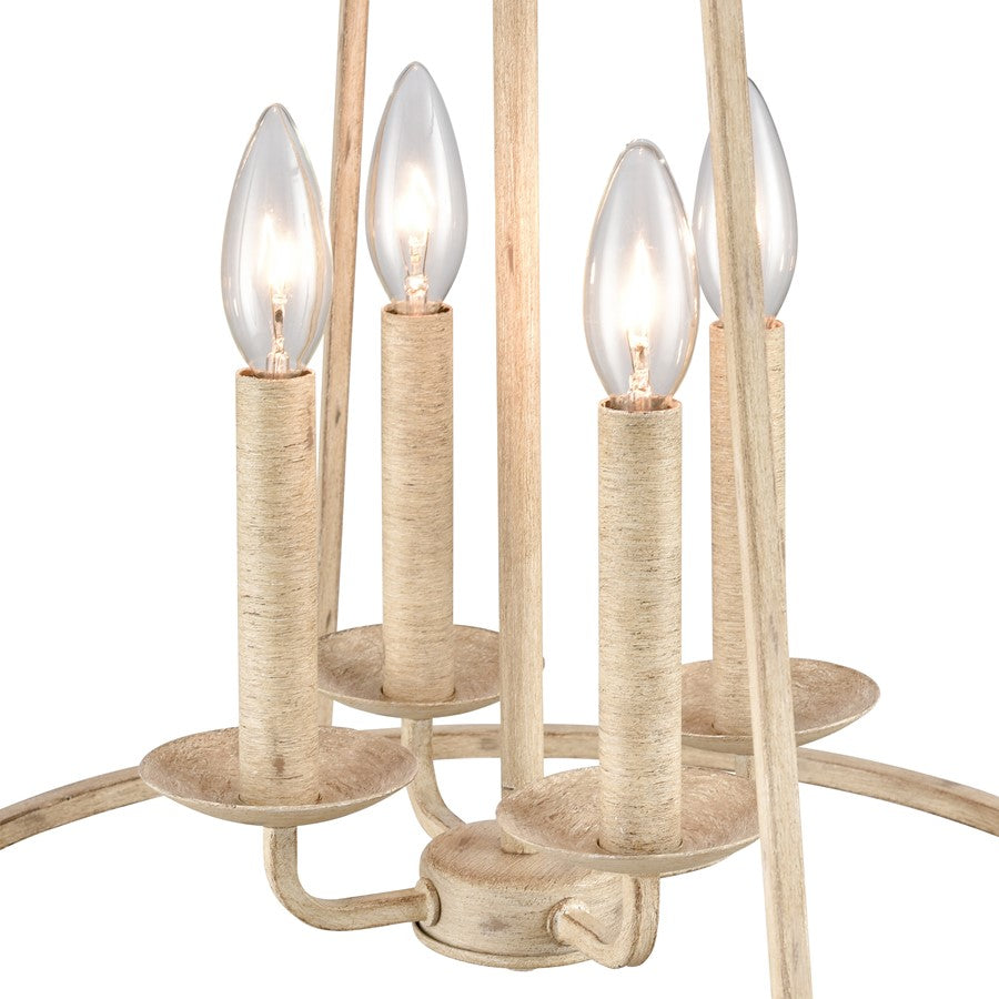 Atlas Lighting Ellisville 17in 4-Light Chandelier | Transitional Antique Cream Metal | Dining Room & Kitchen Island | Model CL11161-CR
