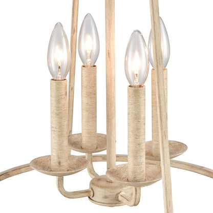 Atlas Lighting Ellisville 17in 4-Light Chandelier | Transitional Antique Cream Metal | Dining Room & Kitchen Island | Model CL11161-CR