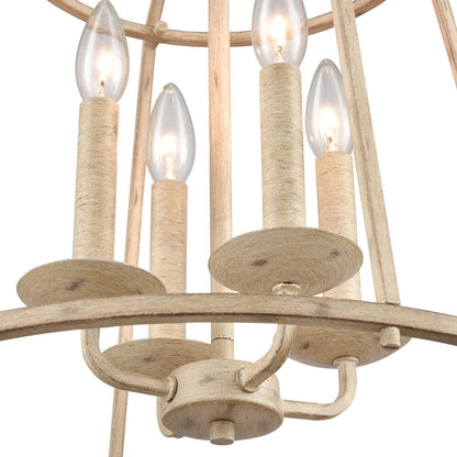 Atlas Lighting Ellisville 17in 4-Light Chandelier | Transitional Antique Cream Metal | Dining Room & Kitchen Island | Model CL11161-CR