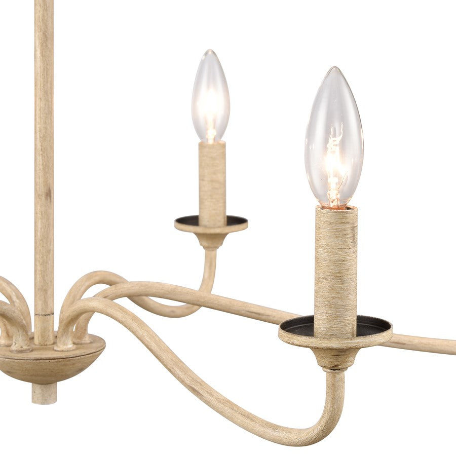 Atlas Lighting Ellisville 30in 6-Light Chandelier | Transitional Antique Cream Metal | Dining Room & Kitchen Island | Model CL11162-CR