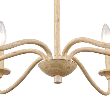Atlas Lighting Ellisville 30in 6-Light Chandelier | Transitional Antique Cream Metal | Dining Room & Kitchen Island | Model CL11162-CR